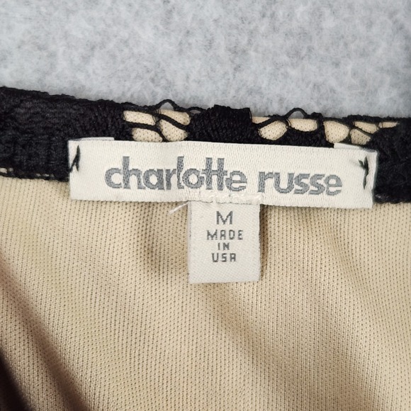 VTG Charlotte Russe Black Lace Nude Illusion Dress Size M Juniors Whimsigoth Y2K - Picture 3 of 9